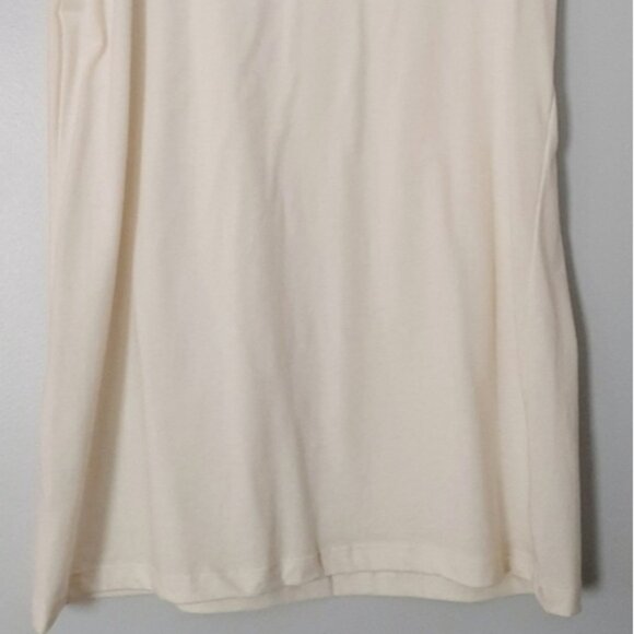 THREADLESS - NWOT 100% Cotton Scoop Neck Cap Sleeve T-Shirt Light Top Ivory Sz M - Picture 10 of 16